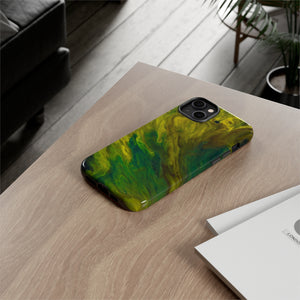 Neon Yellow Ink Art iPhone Case (Protective) Phone Case