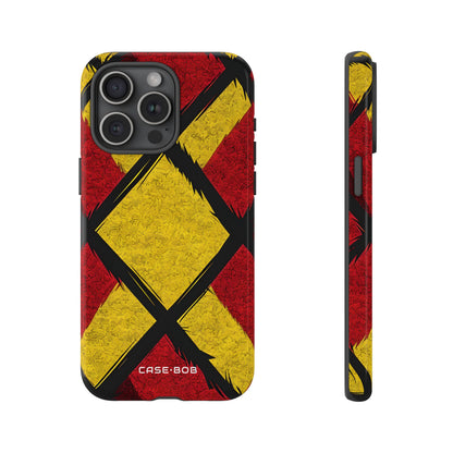 Cracked Diamond Grid iPhone 15 Pro Max Case - Tough