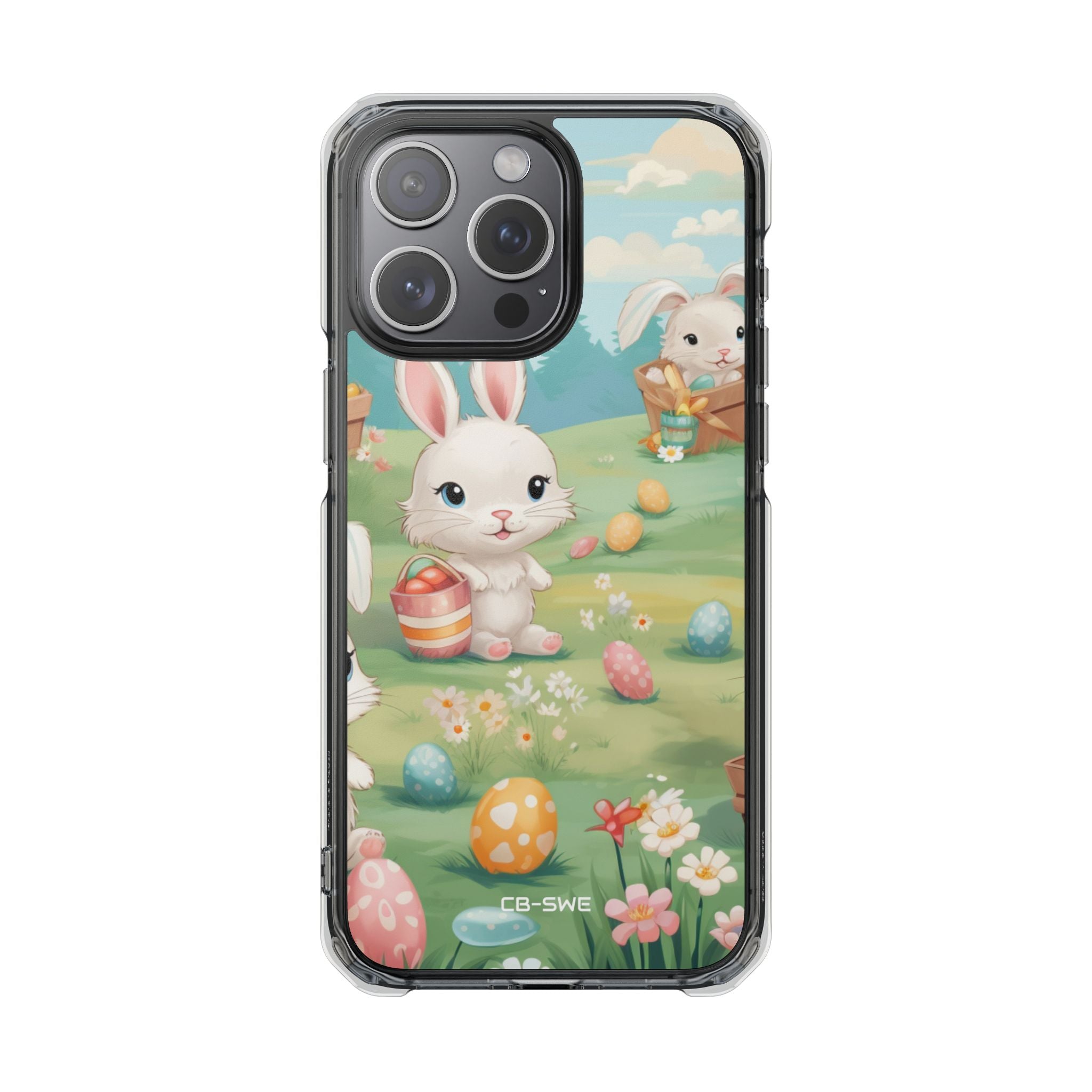 Bunnies Hunt Eggs iPhone Case - Impact
