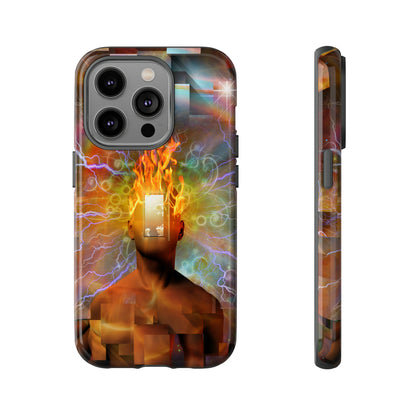 Man with burning mind - Protective Phone Case