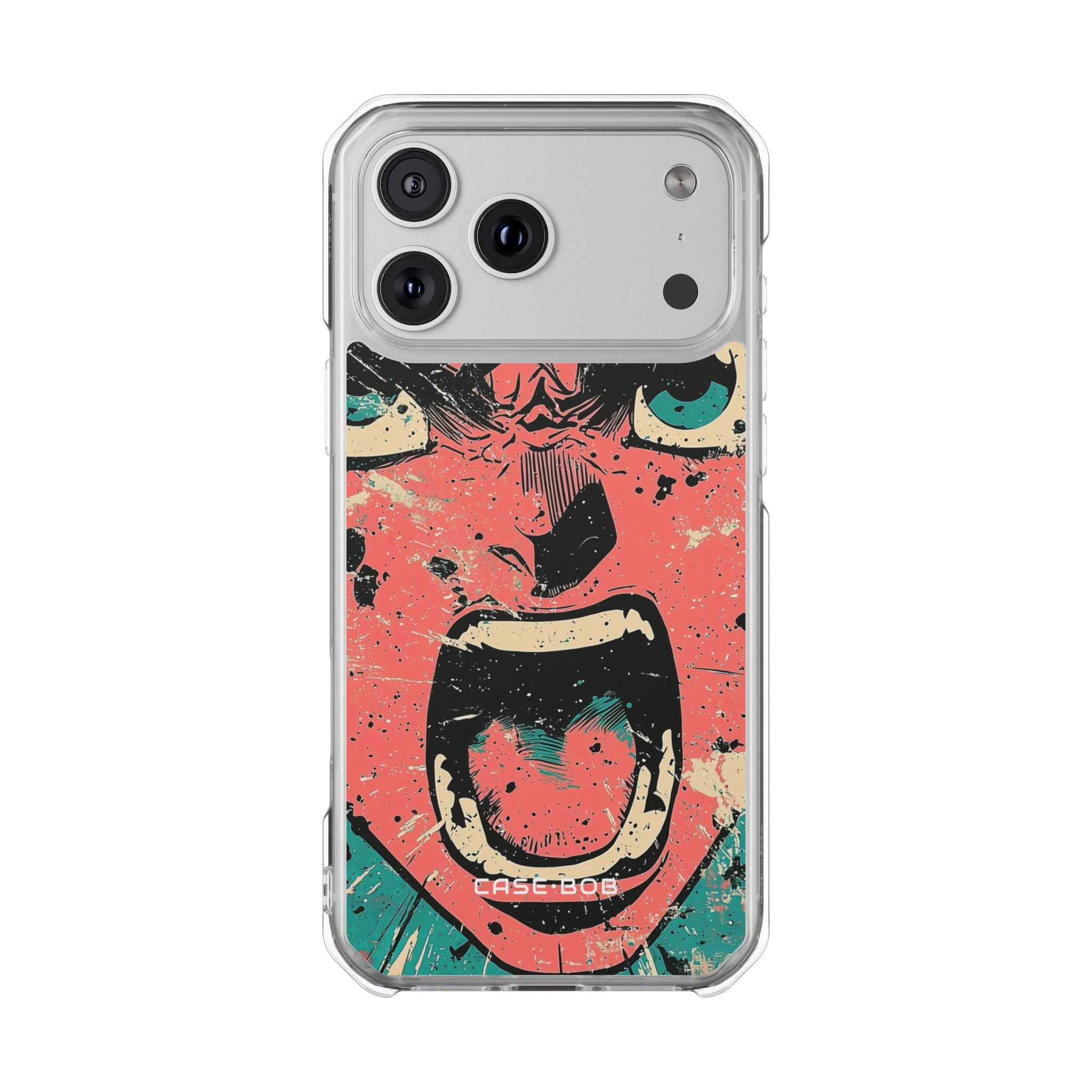 Screaming Teal Face iPhone 17 Pro Max Case - Impact