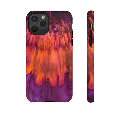 Orange Flow Ink Art iPhone Case (Protective) iPhone 11 Pro Glossy Phone Case