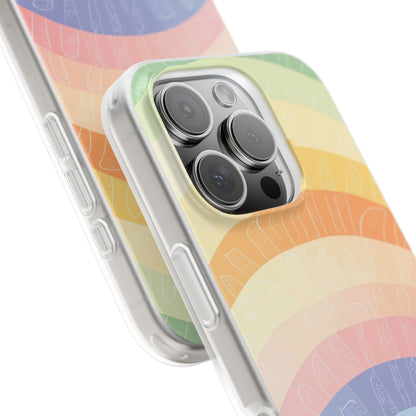 Pastel Rainbow Bands iPhone 16 Pro Case - Soft