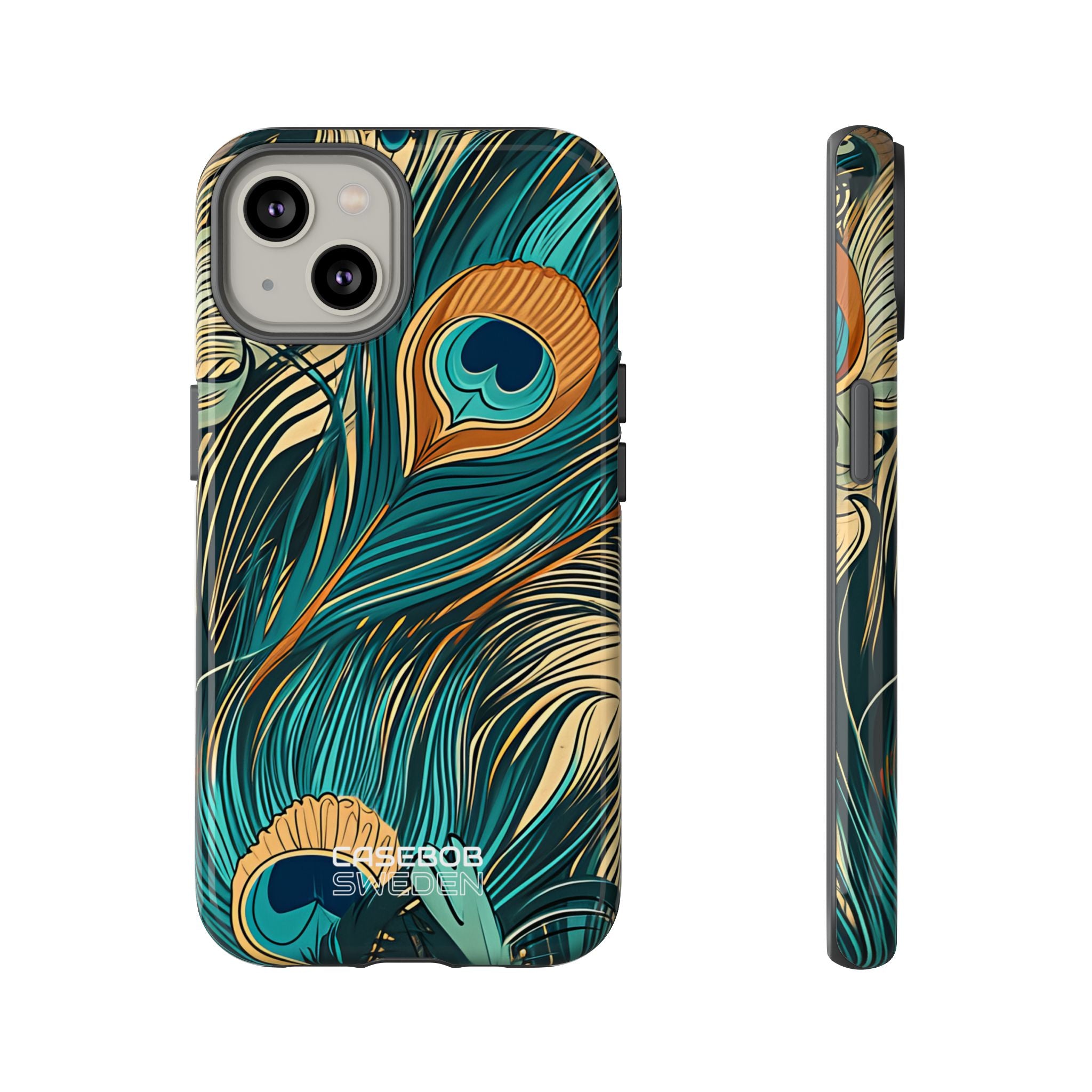 Vortice di piume di pavone iPhone 14 - Tough
