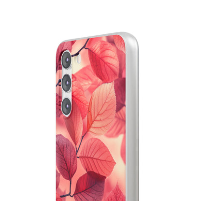 Elegant Pink Leaves Samsung S23 - Flexi Phone Case