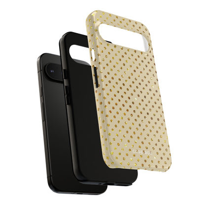 Gold Sparkle Grid Google Pixel 9 Pro XL Case - Tough