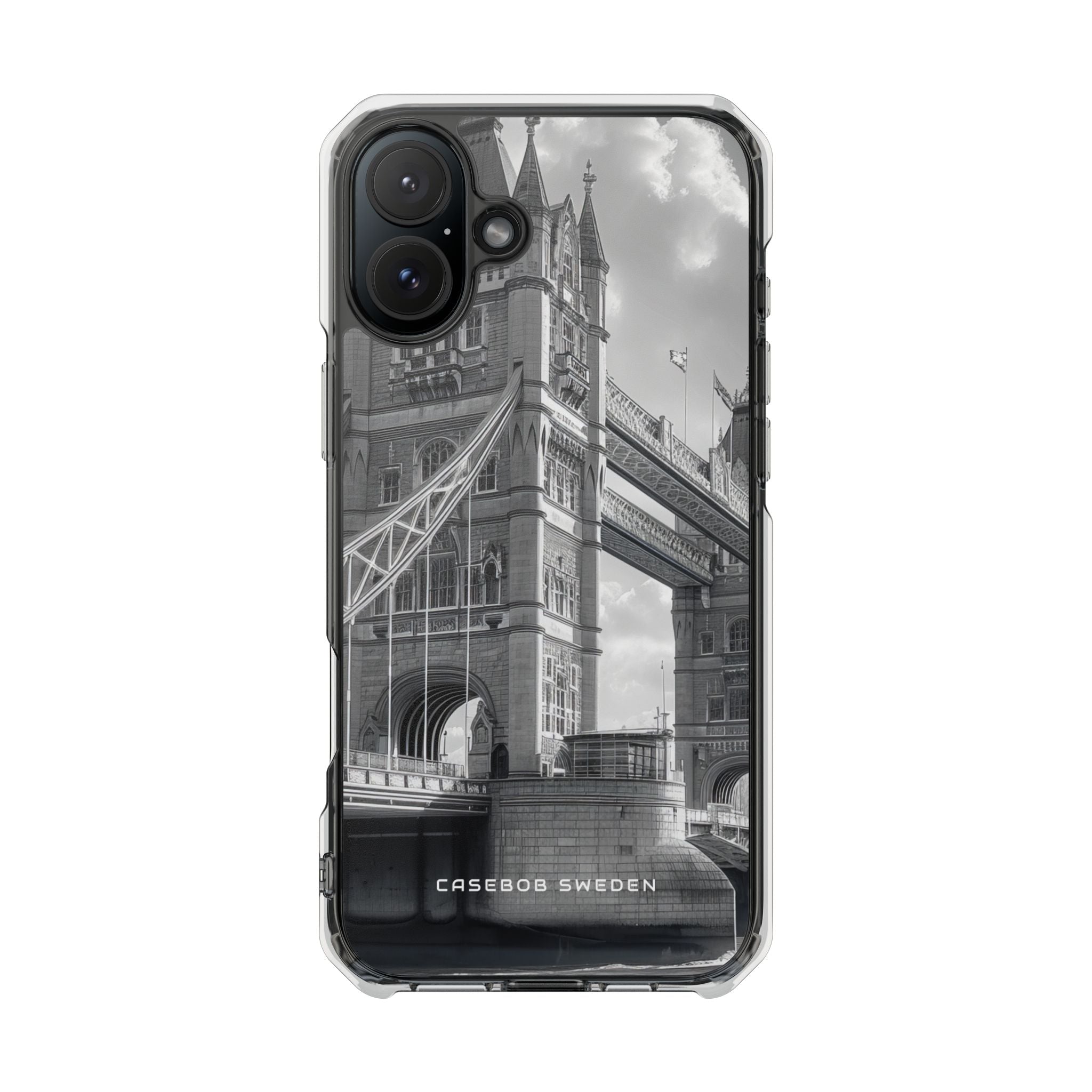 Tower Bridge Monochrome Architecture Study iPhone 16 - Clear Impact Phone Case