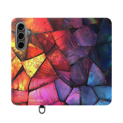 Crimson Shard Mosaic - Samsung S24 Case - Wallet