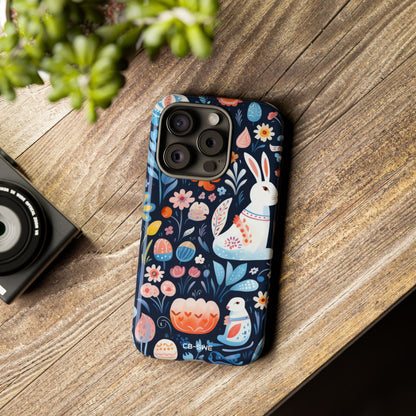Bunnies Play Among Flowers - iPhone Case