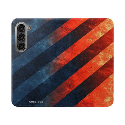 Diagonal Stripes Blaze - Samsung S23 Case - Wallet
