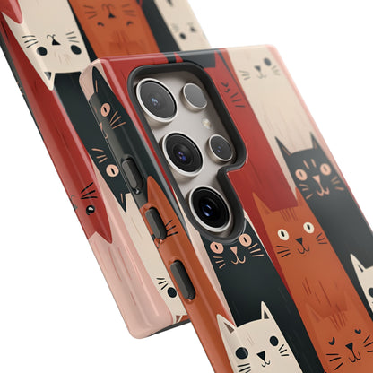 Elongated Cats Black Samsung S24 Ultra Case - Tough