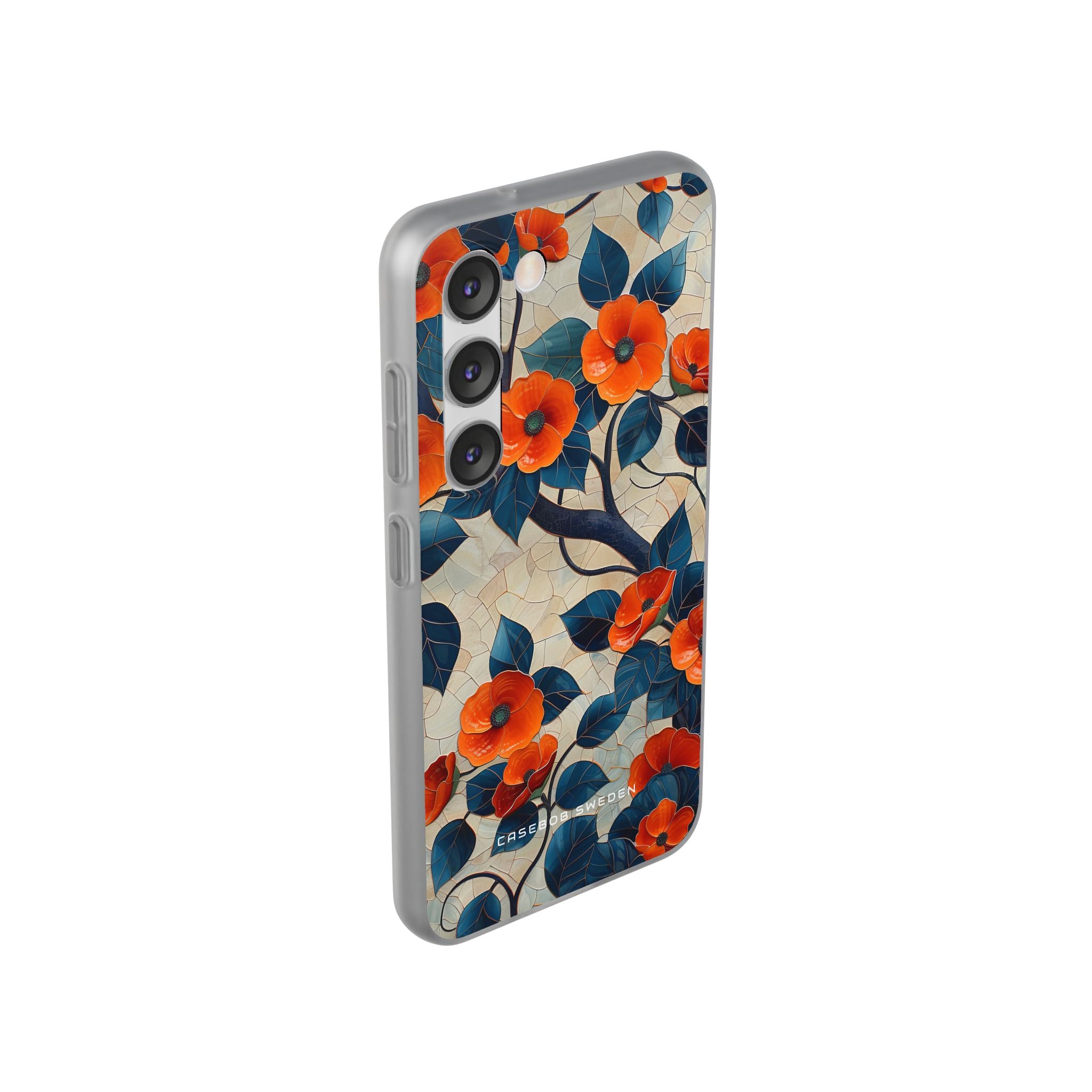 Orangenblüten Mosaik Harmonie Samsung S23 - Flexi Handyhülle