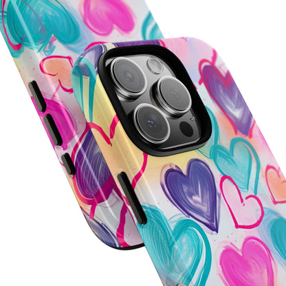Hearts Dance Playfully - iPhone Case