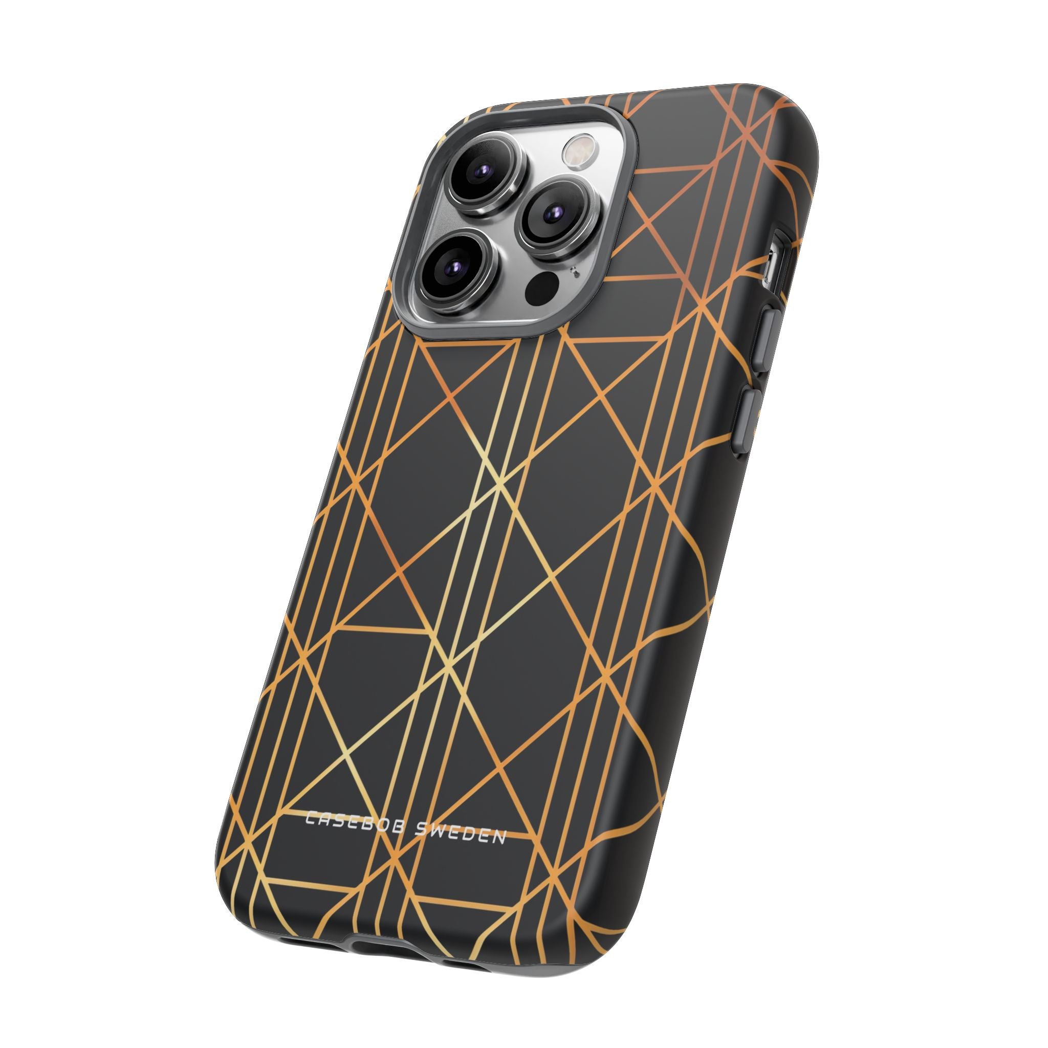 Golden Geometric Elegance iPhone 14 - Tough Phone Case