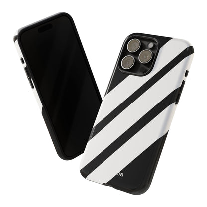 Diagonal Bands Noir iPhone 15 Pro Max Case - Tough