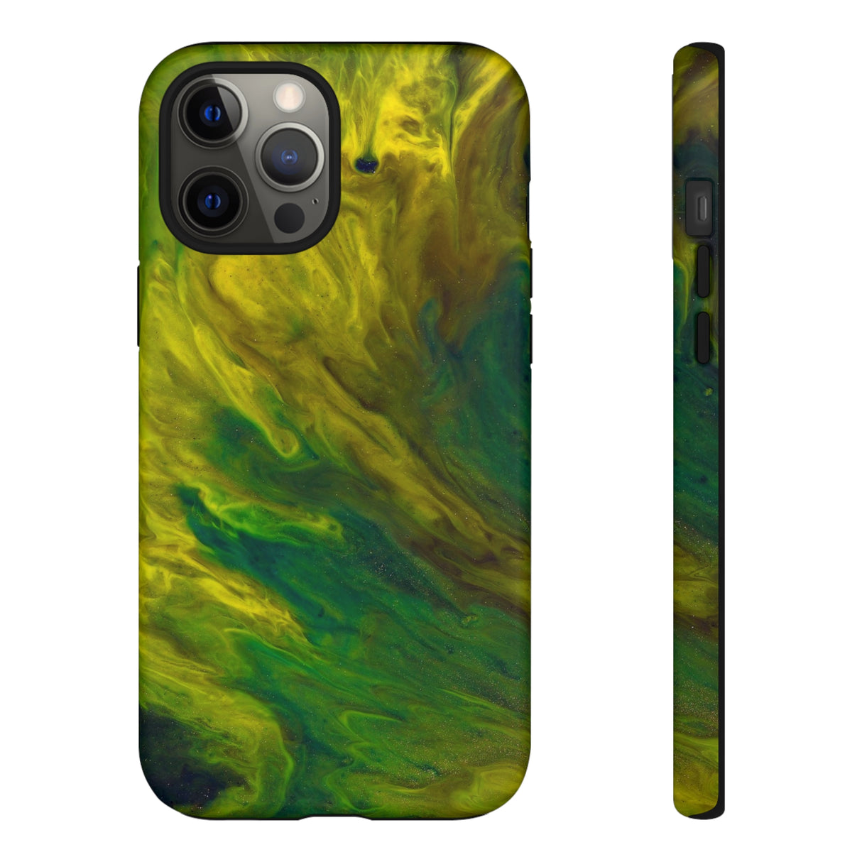 Neon Yellow Ink Art iPhone Case (Protective) iPhone 12 Pro Max Matte Phone Case