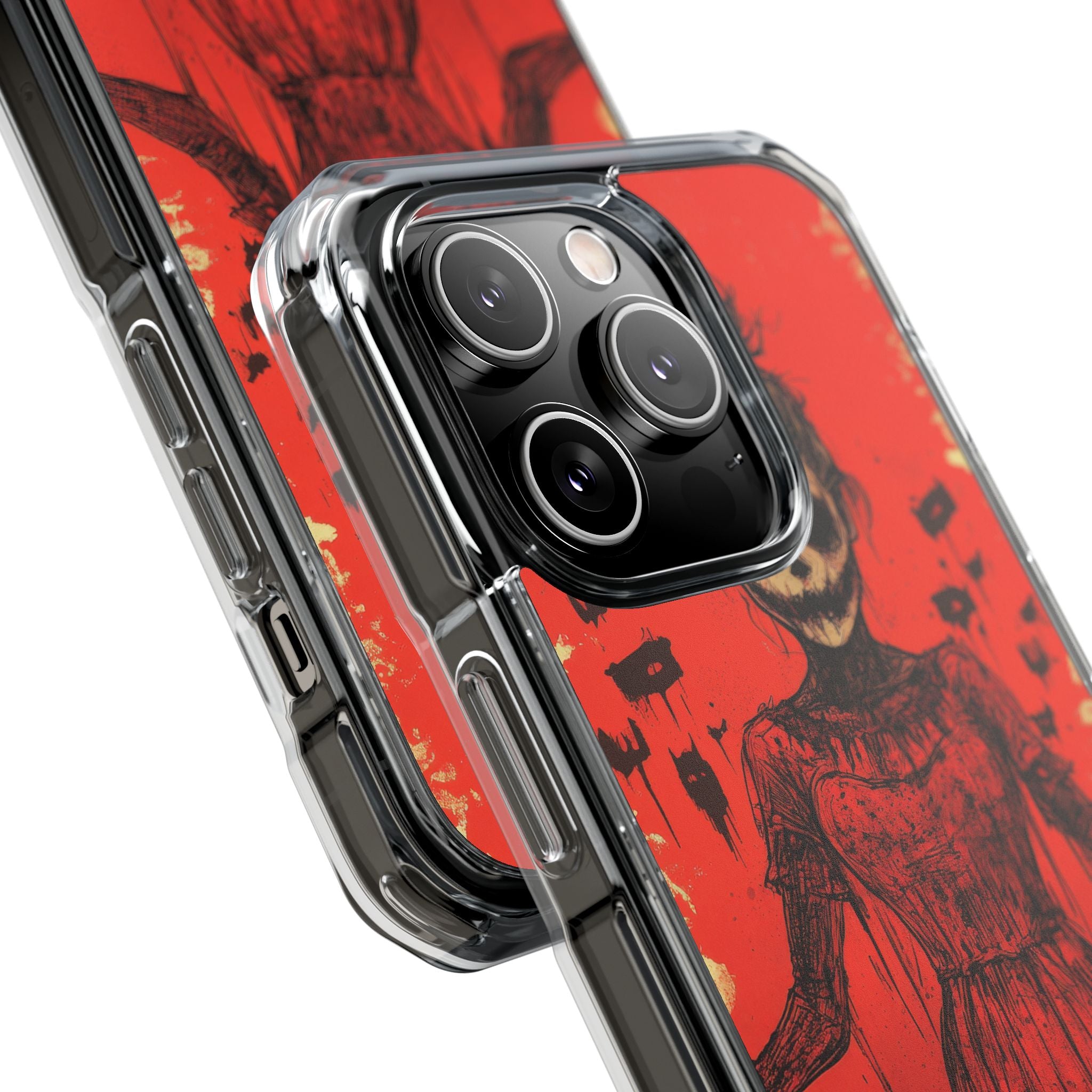 Haunting Scarlet Descent iPhone 14 - Clear Impact Phone Case