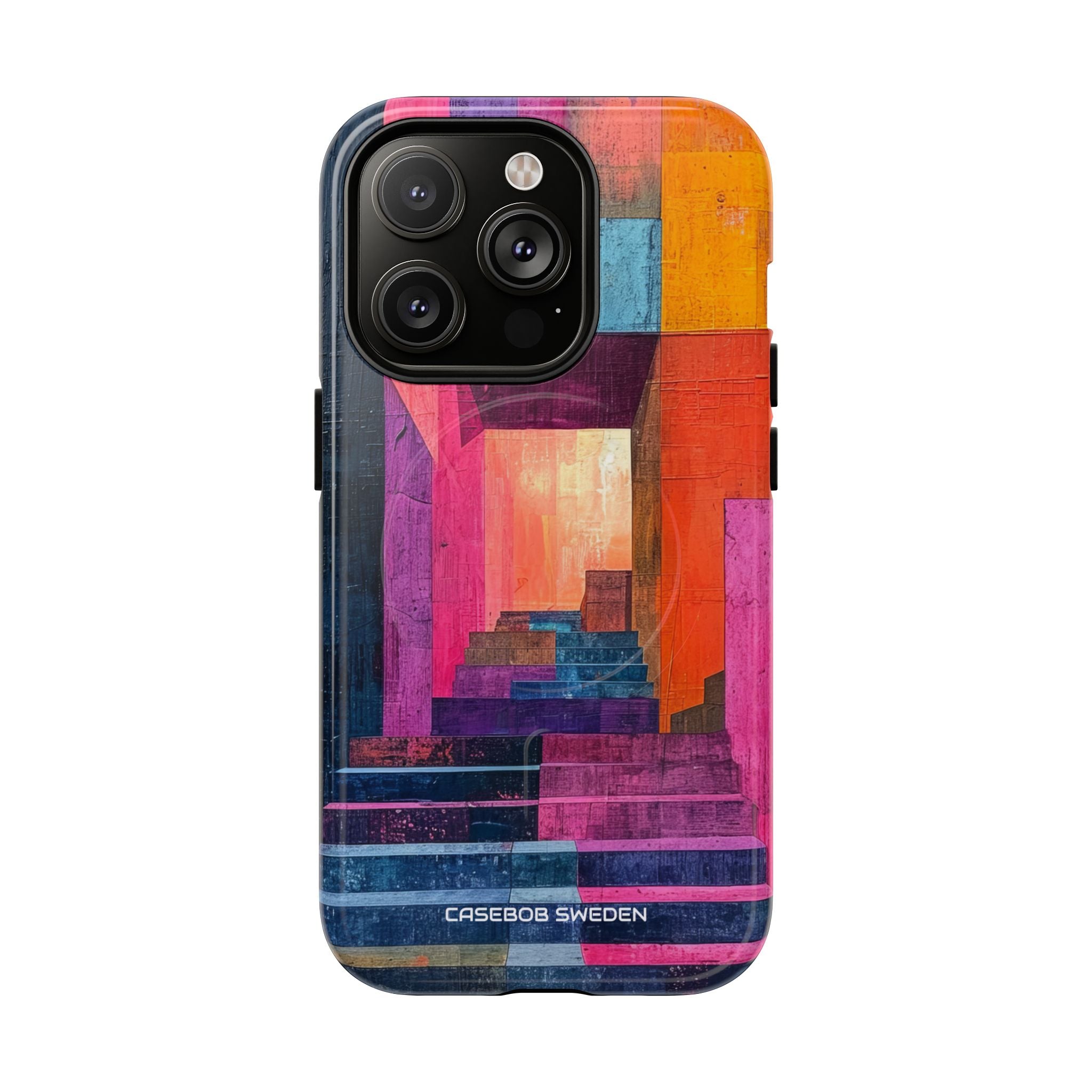 Pink Orange Geometry - Tough + MagSafe® iPhone 14 Phone Case