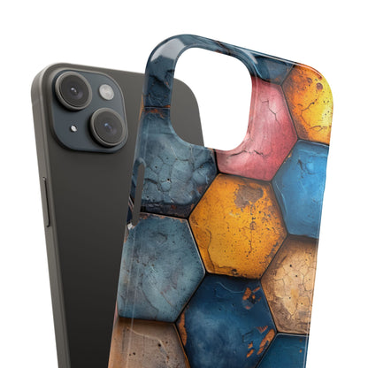 Rustic Geometric Tiles - Slim iPhone 15 Phone Case