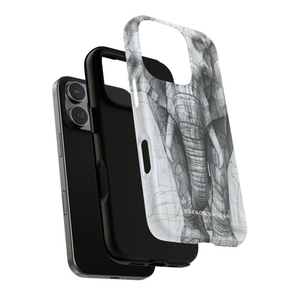 Elephant Line Geometry iPhone 16  Tough+ Phone Case