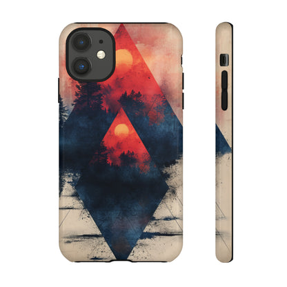 Pastel Triangle Forest Dusk - Protective Phone Case