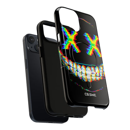Sinister Glitch Art Smiley Face Digital Phone iPhone 14 - Tough+