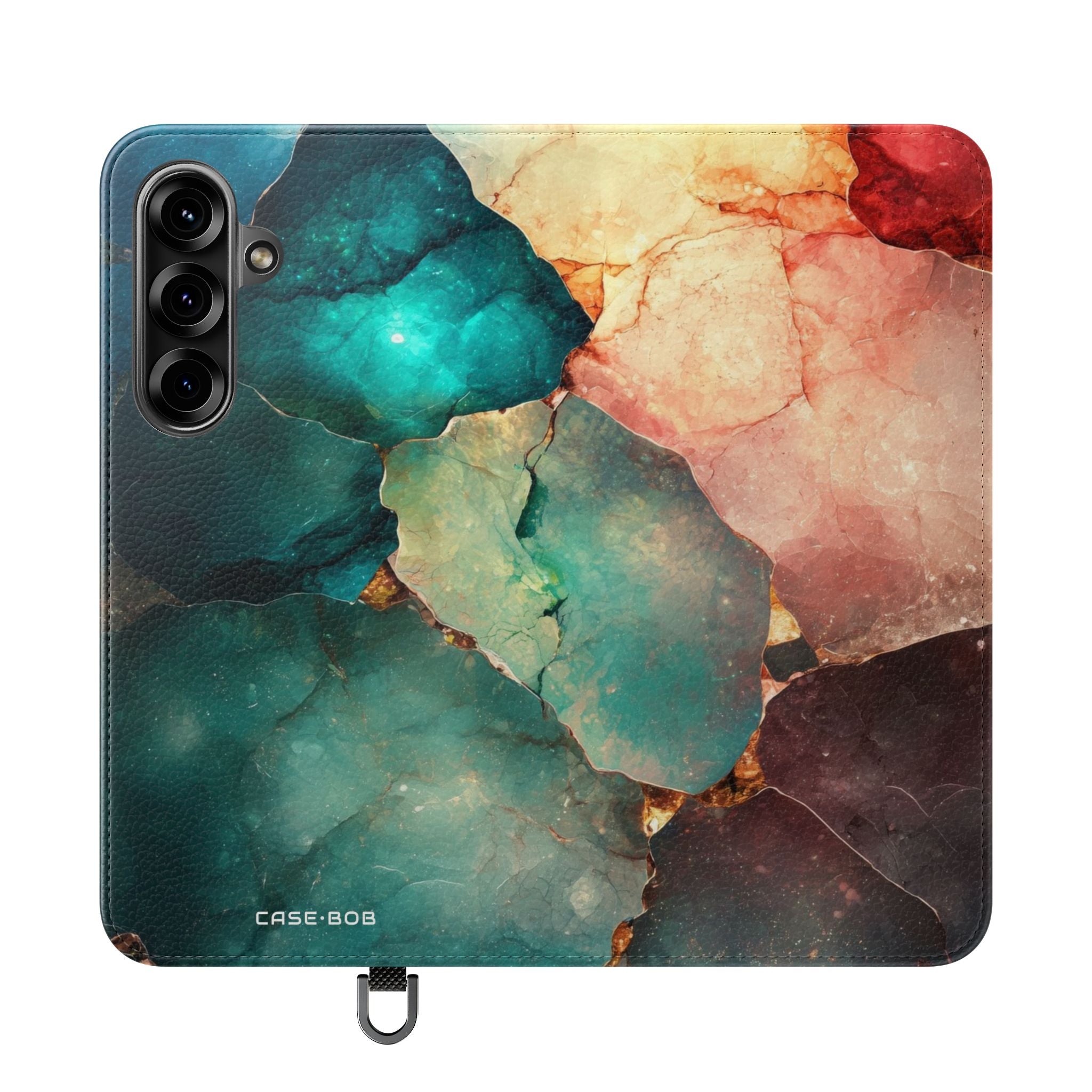 Gebroken edelsteen teal - Samsung S25+ Case - Portemonnee