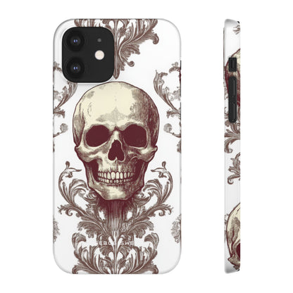 Gothic Skulls and Ornate Foliage iPhone 12 - Slim Phone Case