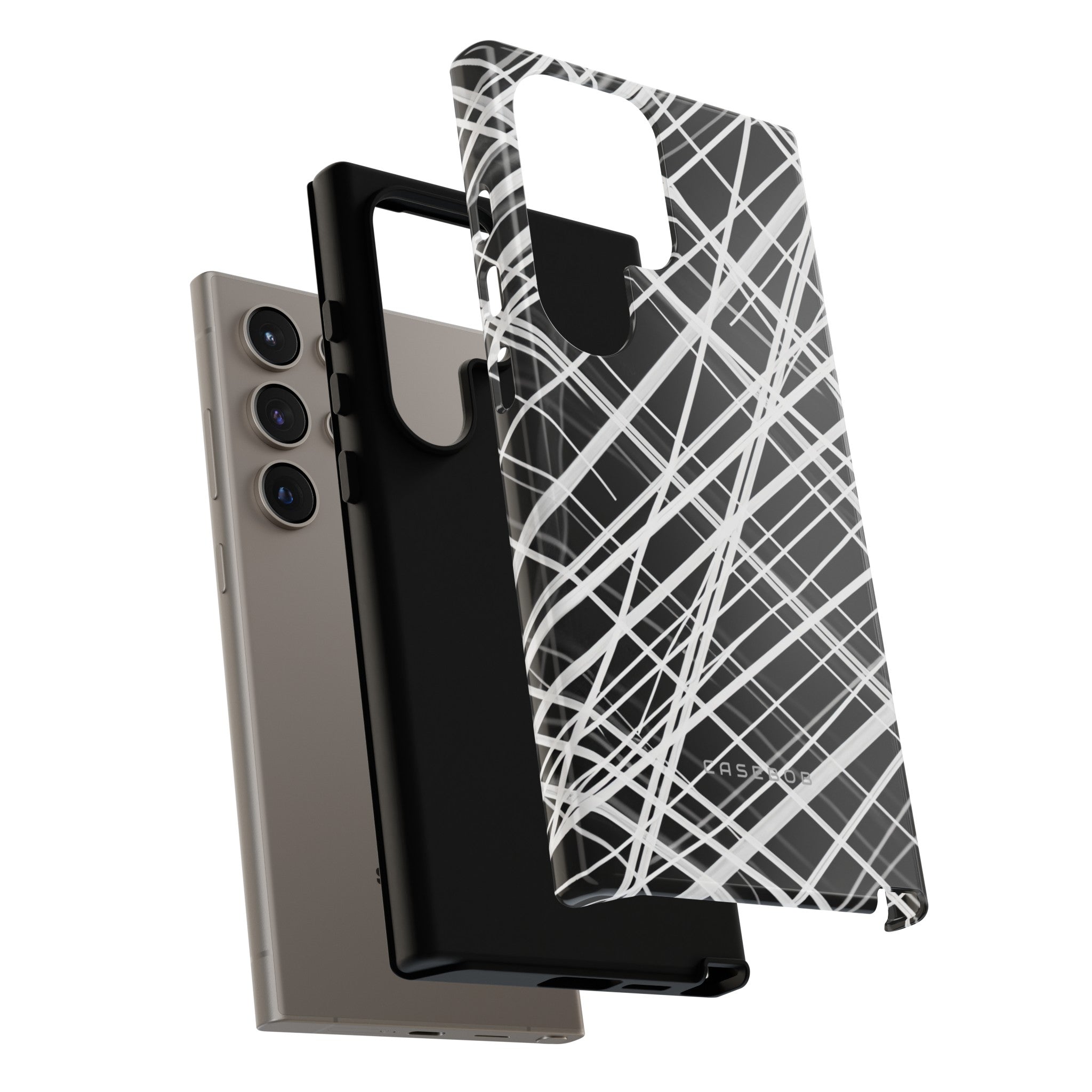 White Line Elegance - Protective Phone Case