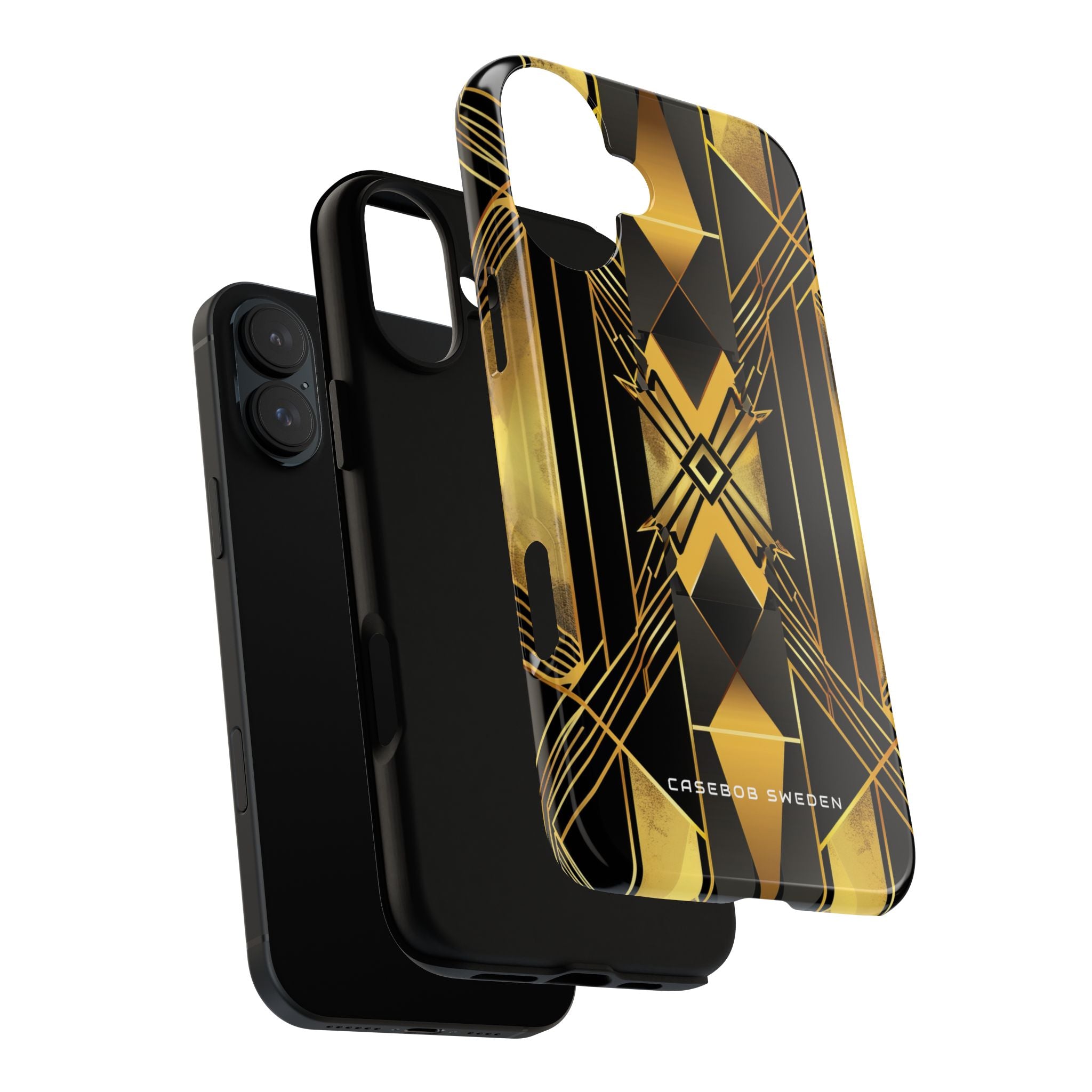 Golden Geometric Elegance iPhone 16 - Tough Phone Case