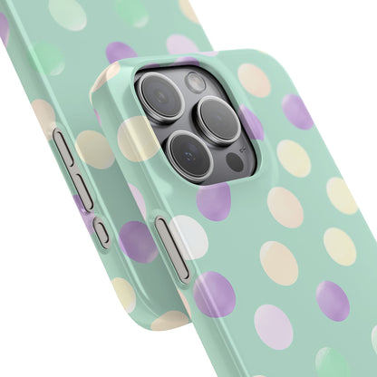 Pastel Polka Dots - Slim iPhone 15 Phone Case