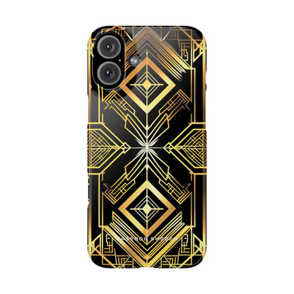 Golden Geometric Opulence iPhone 16 - Slim Phone Case