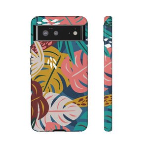 Tropical Leaf Mono - Protective Phone Case