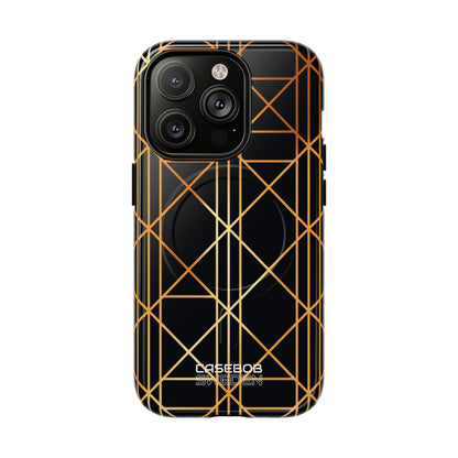 Golden Geometric Elegance iPhone 14 - Tough+