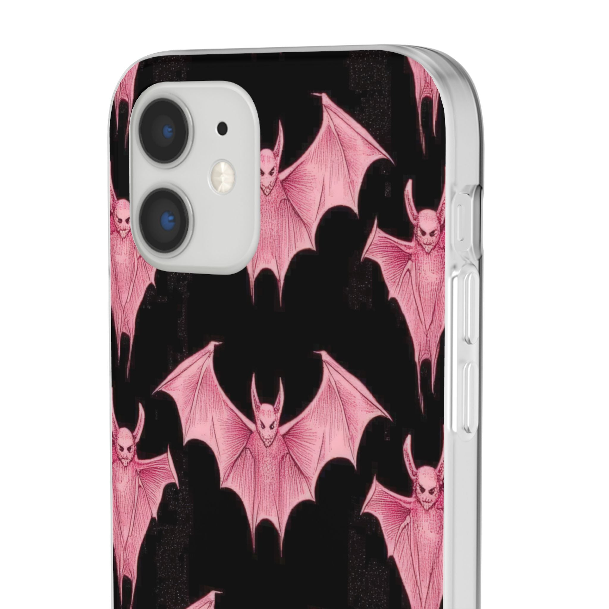 Gothic Pink Bats Aflame iPhone 12 - Flexi-Telefonhülle