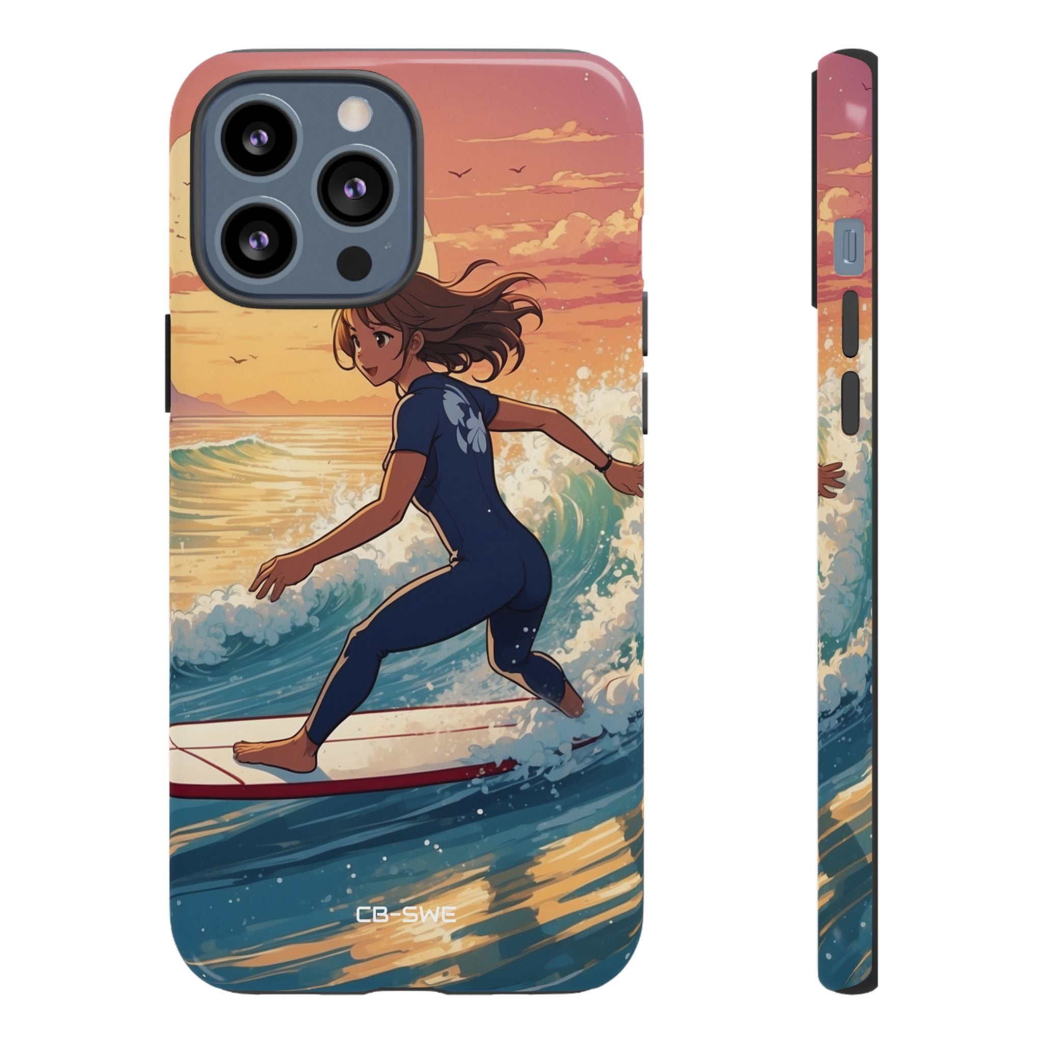 Surfing Into Sunset - iPhone Case