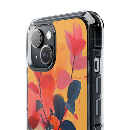 Yellow Botanical Splash - Clear Impact iPhone 15 Phone Case