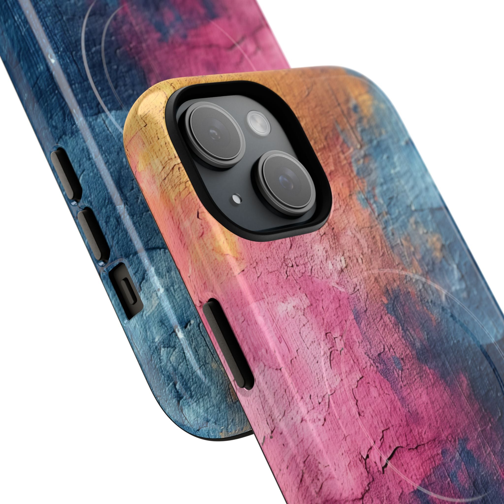 Blue Pink Abstract - Tough + MagSafe® iPhone 15 Phone Case