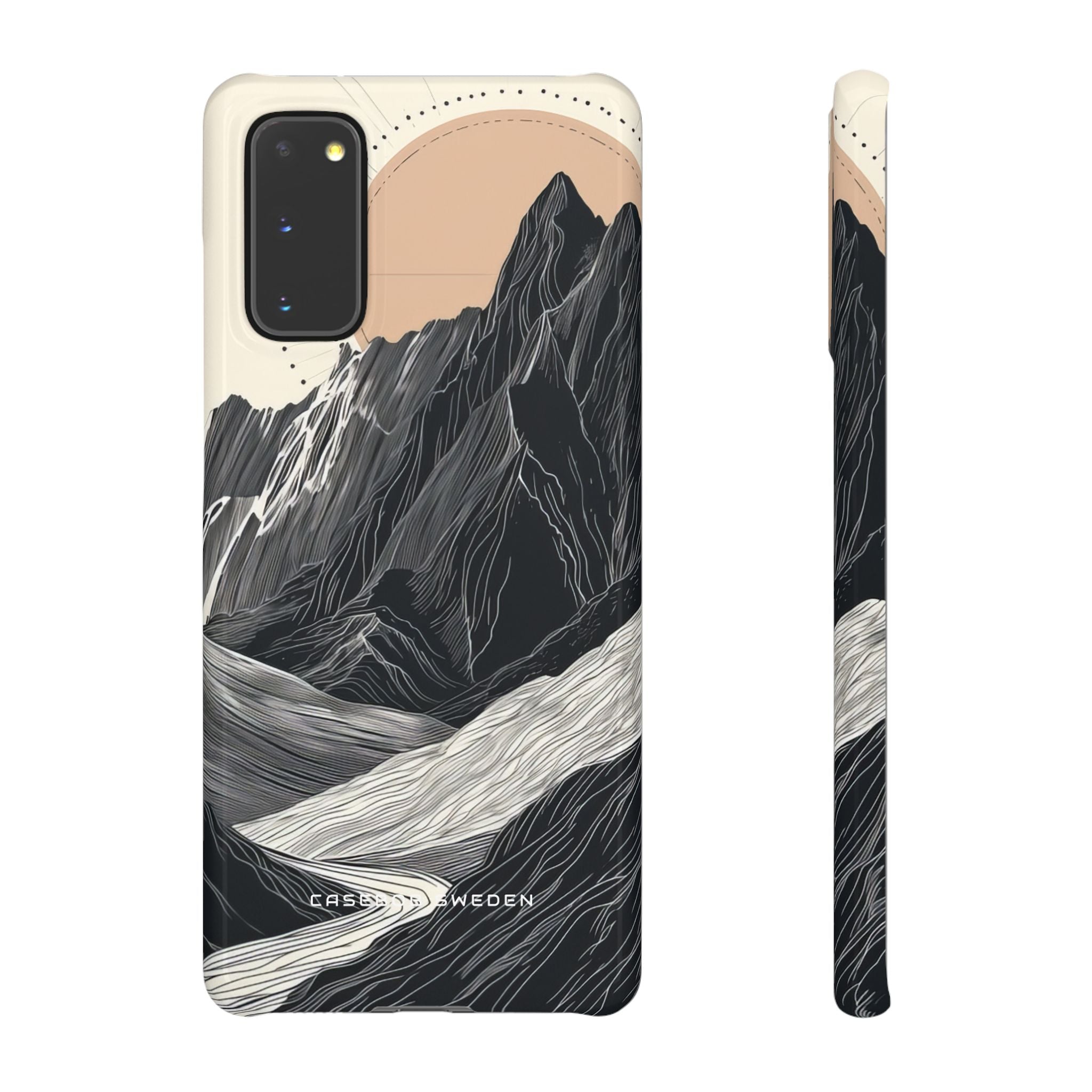 Minimalist Mountain Landscape with Flowing River Samsung S20 - Slim Phone Case