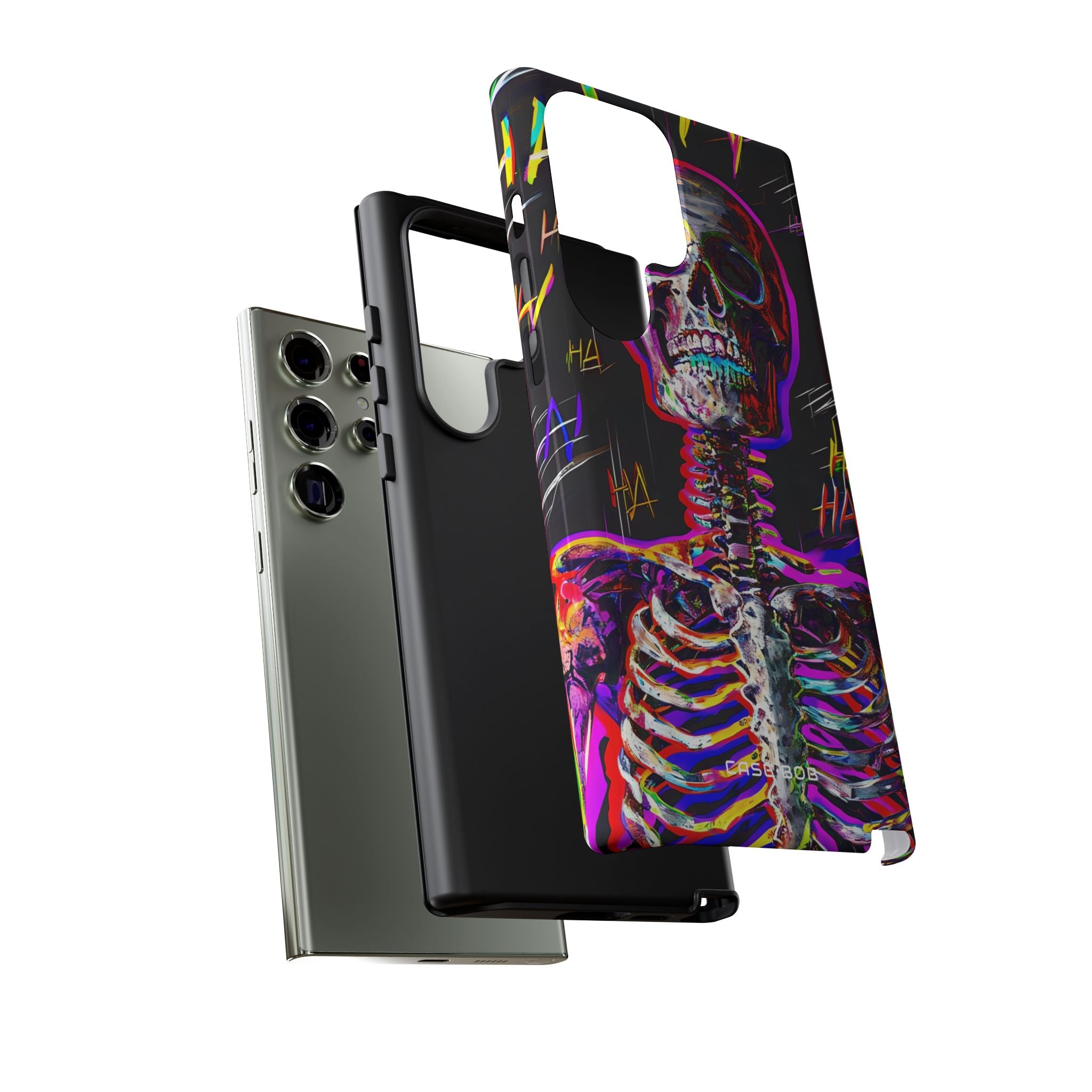 Neon Skeleton Laugh Samsung S23 Ultra Case - Tough