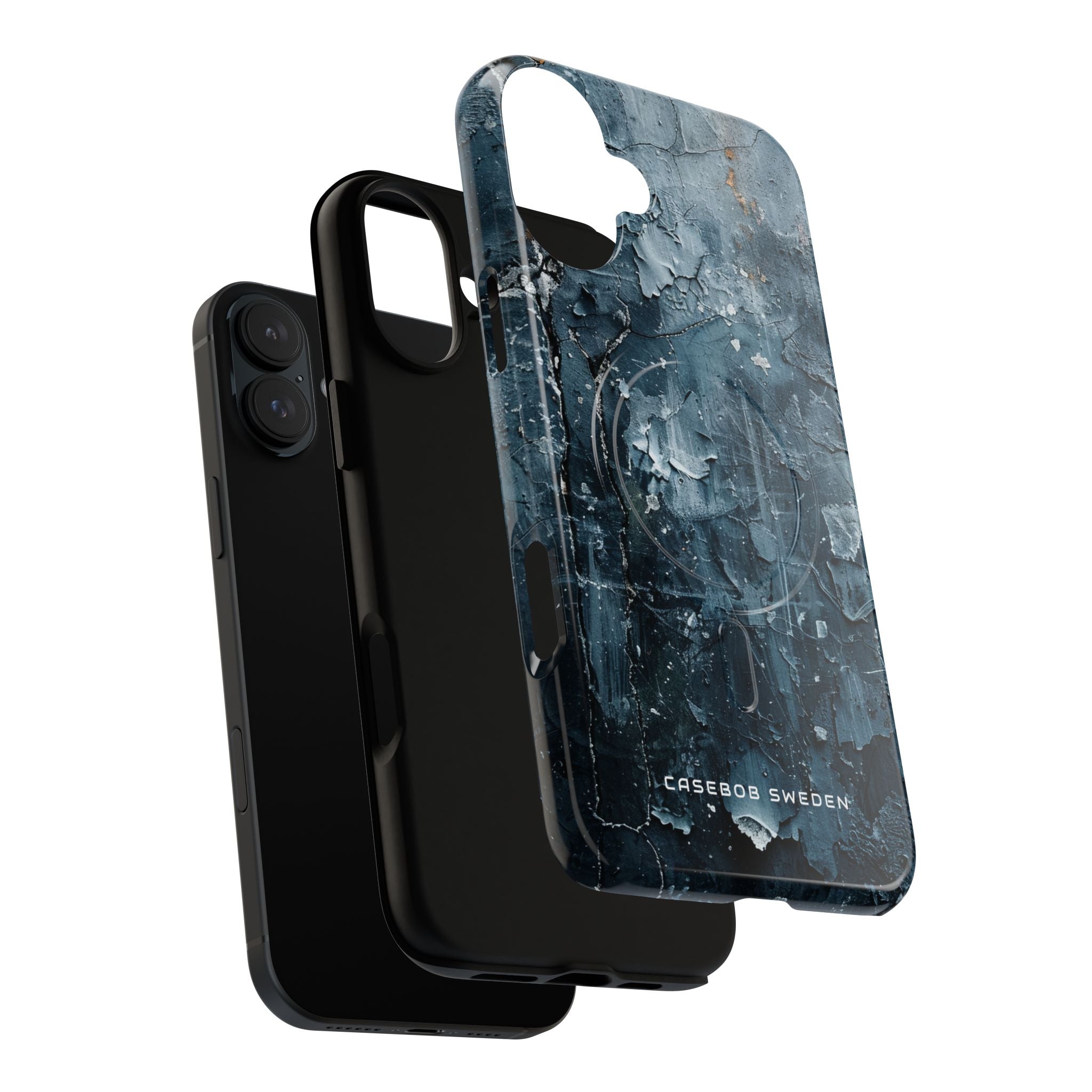 Weathered Blue Tapestry with Cracked Layers iPhone 16  Tough+ Phone Case