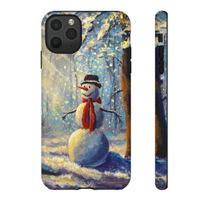 Oil painting - Happy Snowman - Protective Phone Case