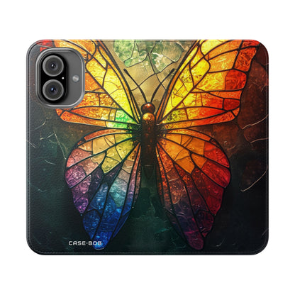 Stained Glass Butterfly - iPhone 16  Case - Wallet
