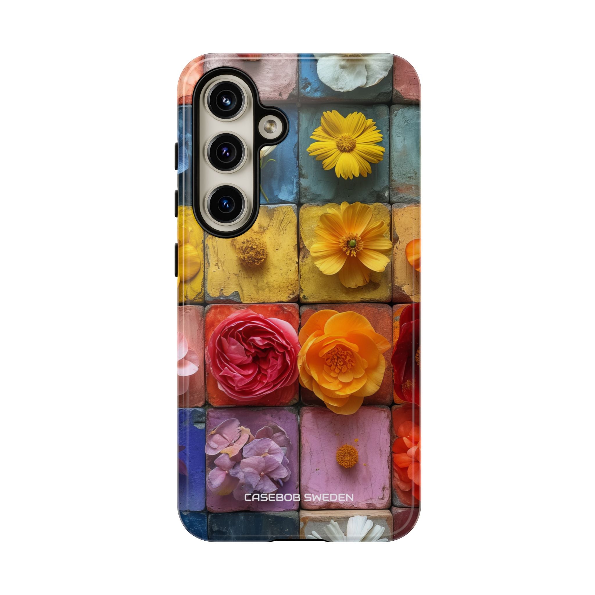 Vibrant Floral Tiles - Tough Samsung S24 Phone Case