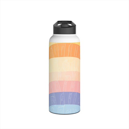 Pastel Rainbow Glow - Stainless Steel Water Bottle