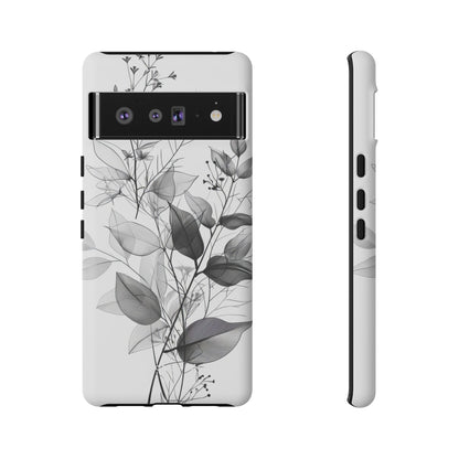 Monochrome Floral Elegance Google Pixel 6 - Tough Phone Case