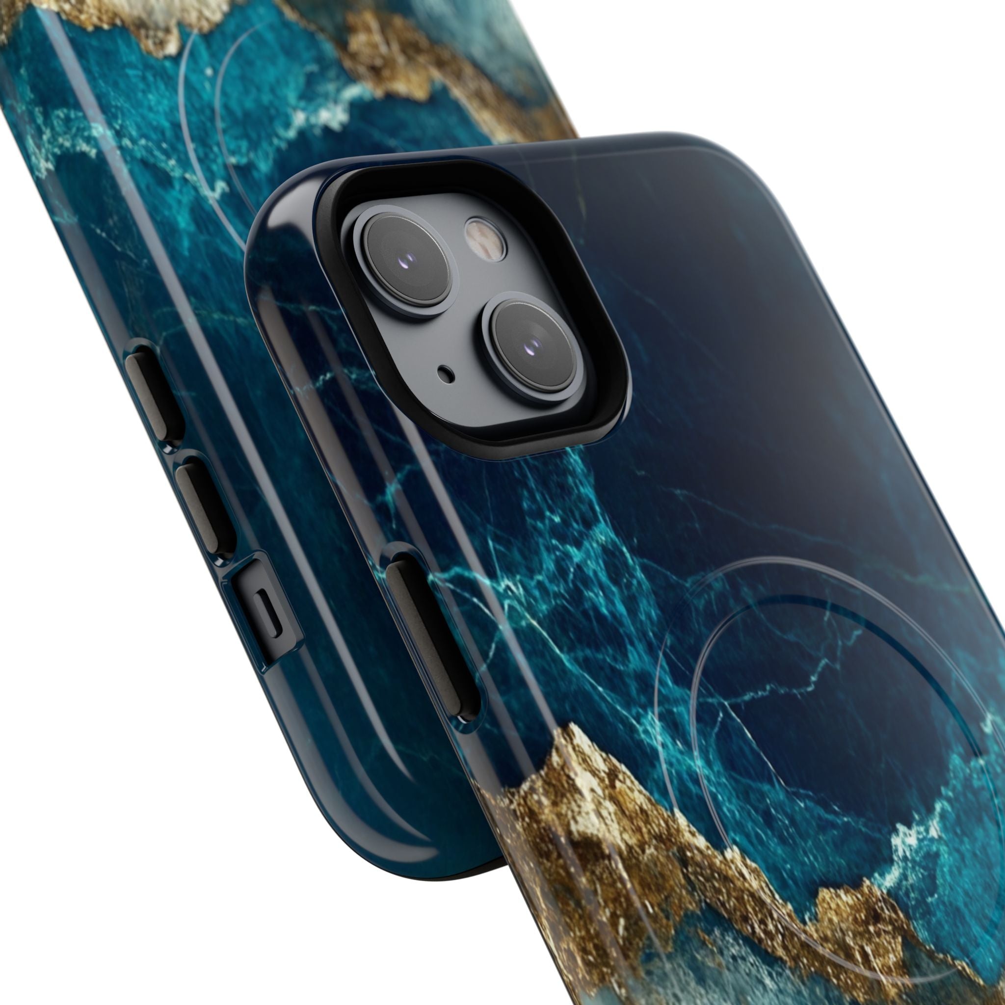 Jagged Gold Split iPhone 14 Plus Case - Tough+