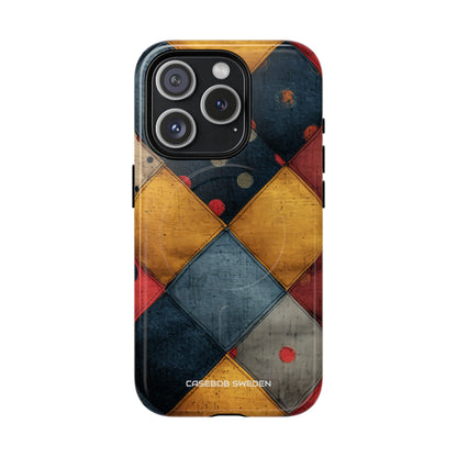 Blue Red Patchwork - Tough + MagSafe® iPhone 15 Phone Case