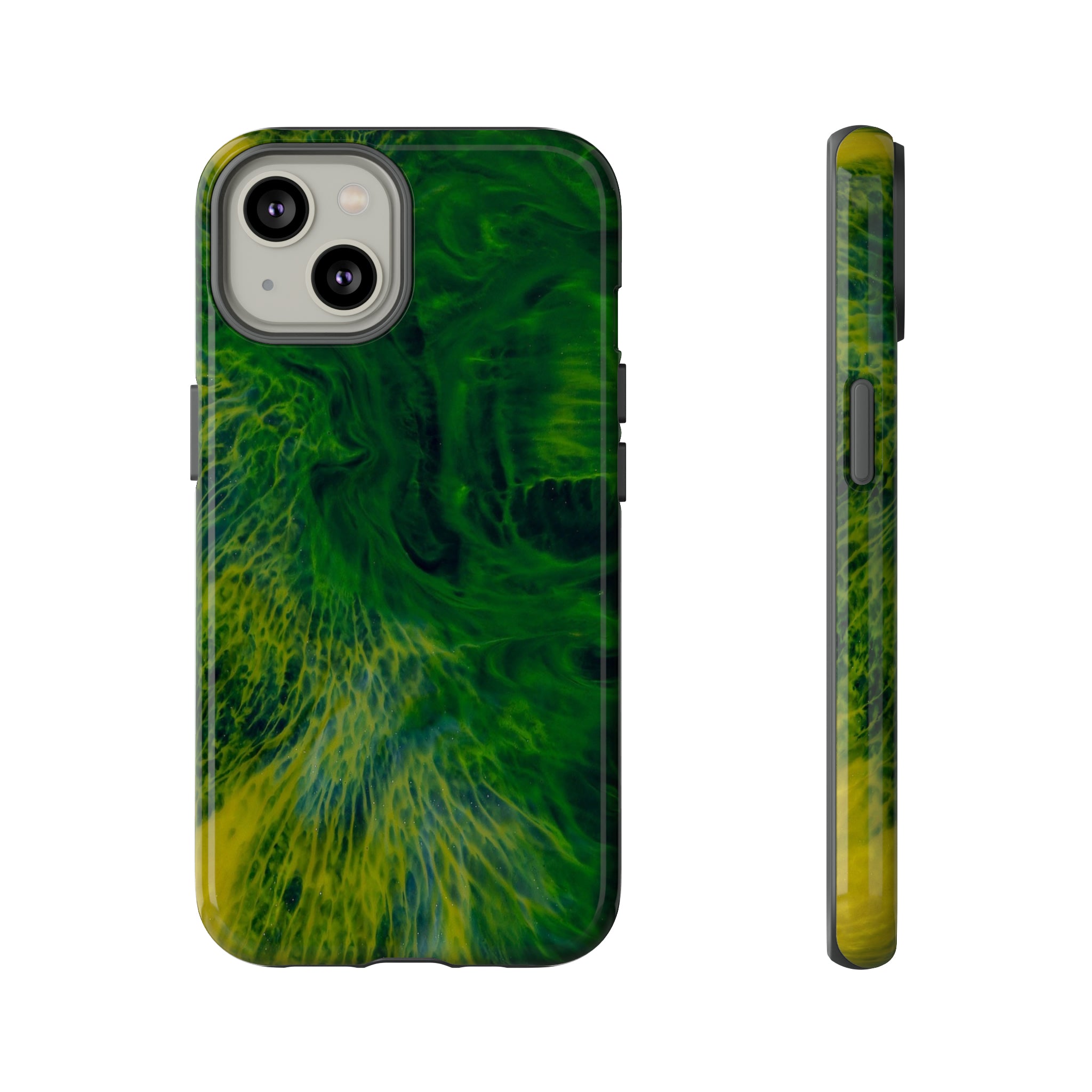 Dark Green Ink Art - Protective Phone Case