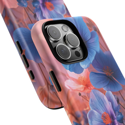 Harmonious Blooming Blues and Pinks iPhone 16 | Tough+ Phone Case